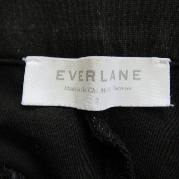 Everlane Black Side Zip Pants Size 2 Straight Leg Classic Office Career Cropped - Picture 11 of 11